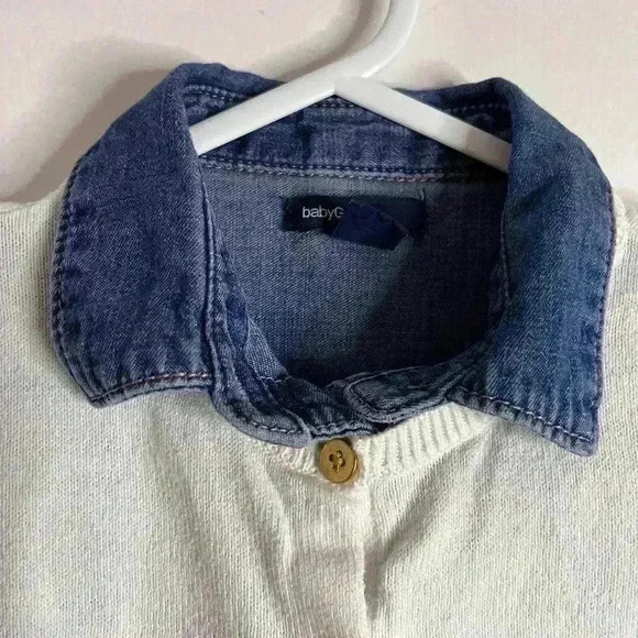Baby Gap Girl’s Denim Dress and Carters White  Cotton Sweater 12-18 months - Picture 2 of 11